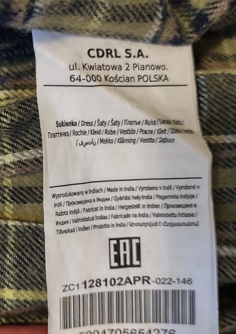 Zelené kárované šaty, coccodrillo,146