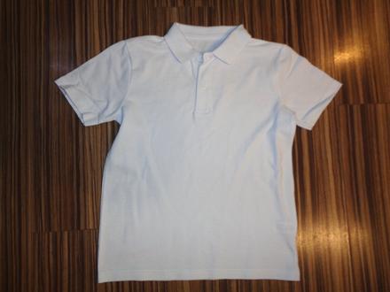 Bílé bavlněné vroubkované tričko s límečkem, tu,122