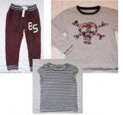 Ba80vínové tepláky + ak83tričko s lebkou + au9trič, 116