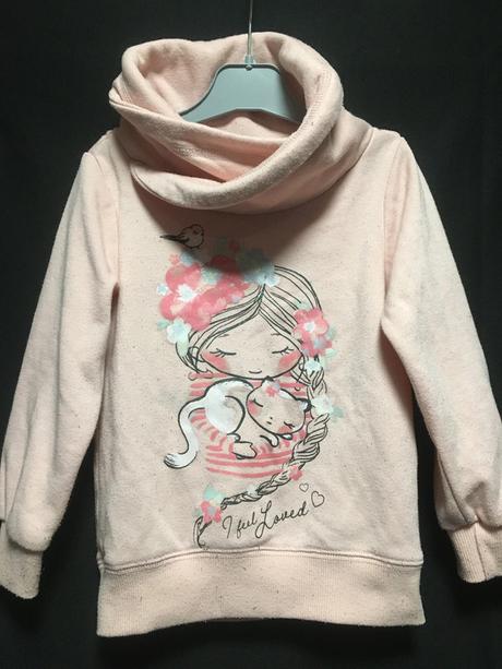 Vel. 98 růžová mikina s kočičkou, 98