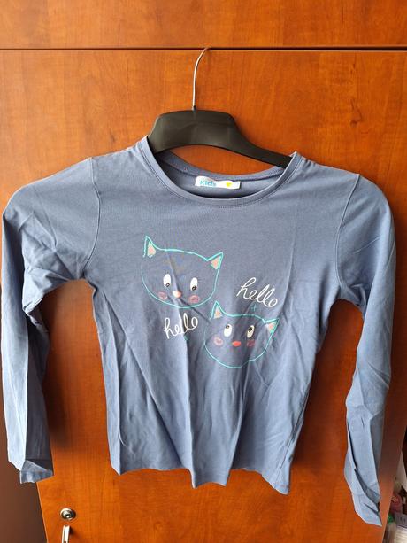 Tričko s dlouhým rukávem kočičí hlavy vel. 134, m&co,134