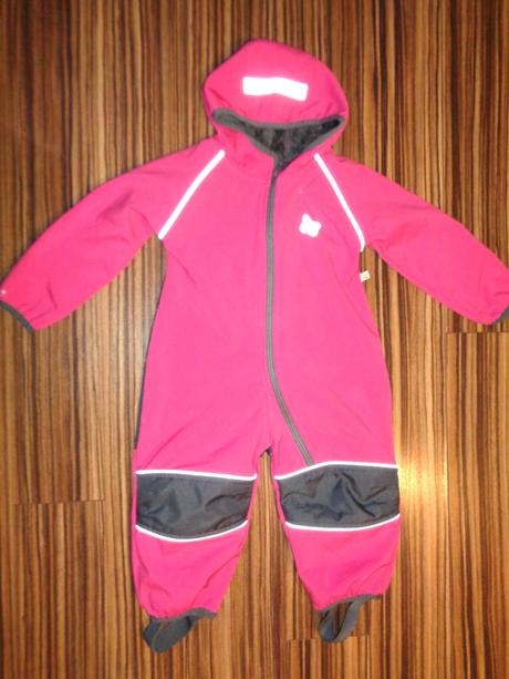 Super růžový softshellový overal s kožíškem, 74