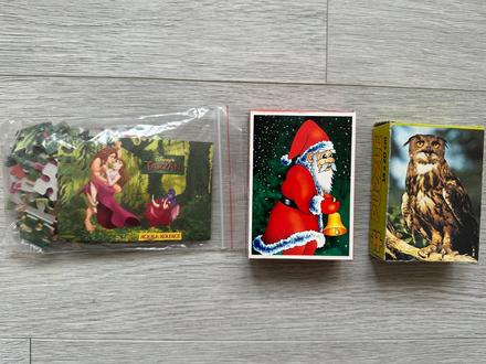 Puzzle (tarzan, vánoční, sova), 3 ks,
