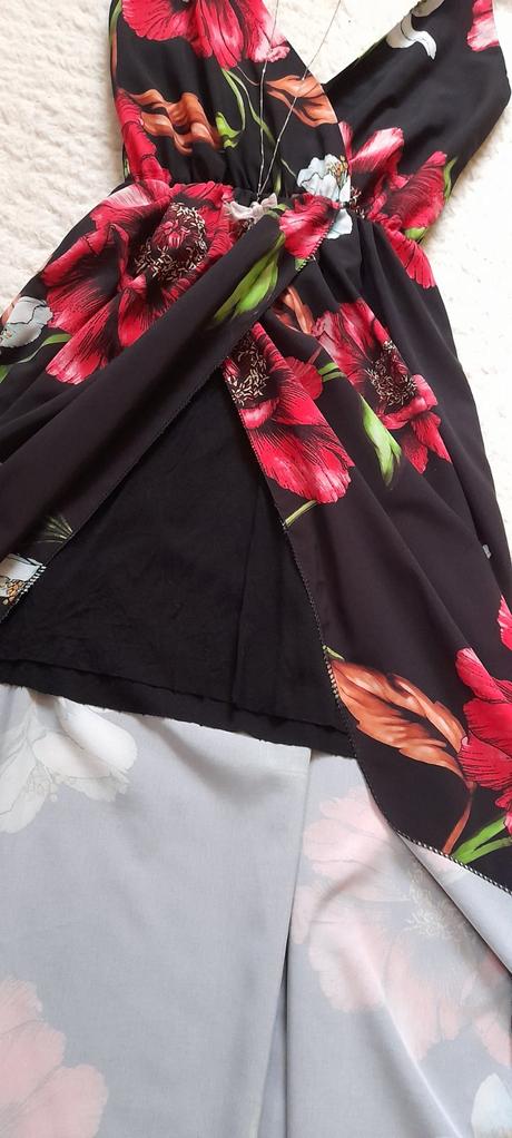 Letní dlouhé šaty s velkými květy, m