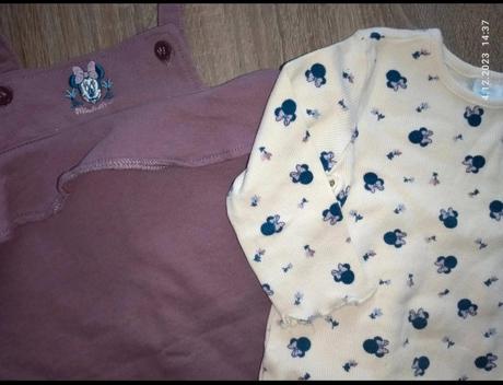 Dívčí body+laclové kalhoty minnie, komplet vel. 68, disney,68