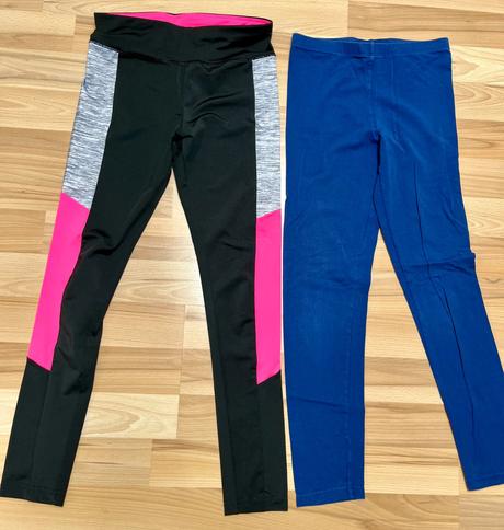 Sportovní legíny+bavlněné legíny vel.140, 140