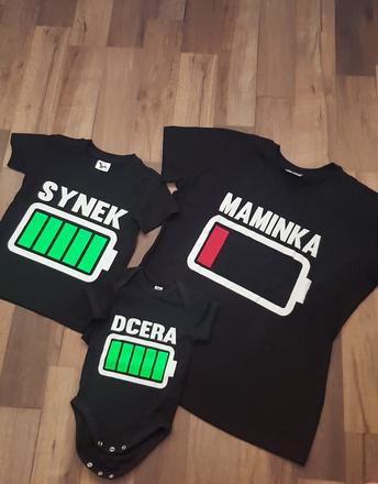 Set body a triček 'dcera, synek, maminka', 104–116 / 50–62 / m