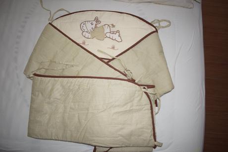 4 dílná sada do postýlky s nebesy a zavinovačkou, šířka (cm): 60,délka (cm): 120