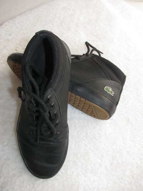 Dámské černé kožené boty, tenisky model ampthill, lacoste,38