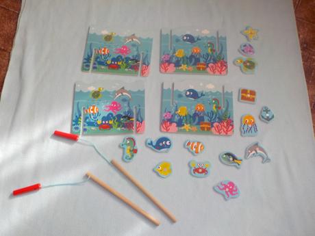 Playtive dřevěná motorická hra chytání ryb, 