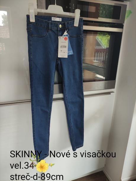 Rifle - skinny, nové,vel 34-11-12-13let, sinsay,34