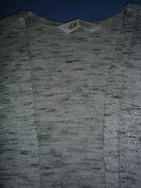 Třpytivý šedě stříbrný svetřík vel. 134-140, h&m,134