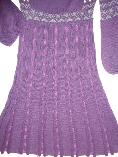 Luxusní fialové úpletové šaty, bonprix,s