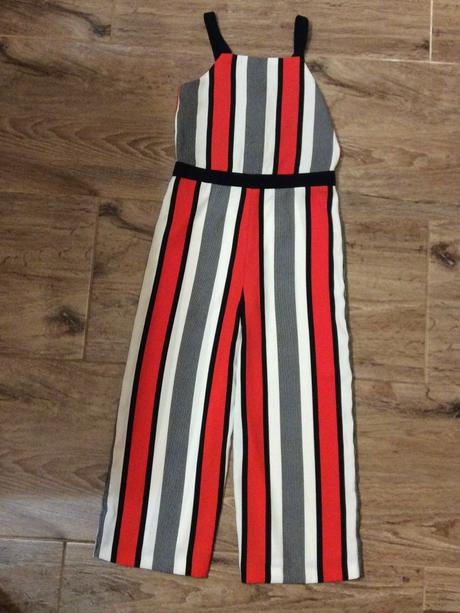 Kalhotový overal s proužkem, 128