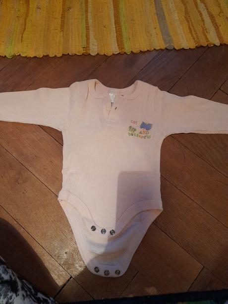 Vroubkované body cat s kočkou růžové, 68