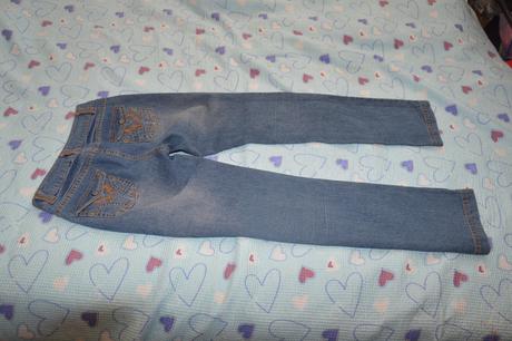 Elastické džíny, rifle, květinová výšivka, okay,164