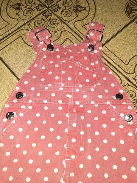 Dívčí šaty s laclem puntíky vel. 98 - 104, 98
