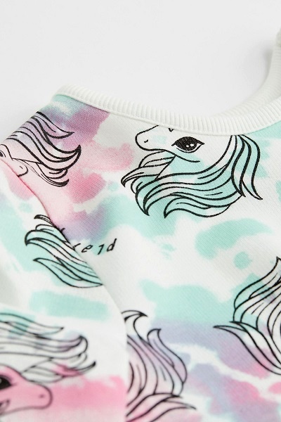 Dívčí mikina s jednorožci h&m bavlněná vel.134/140, h&m,134 / 140