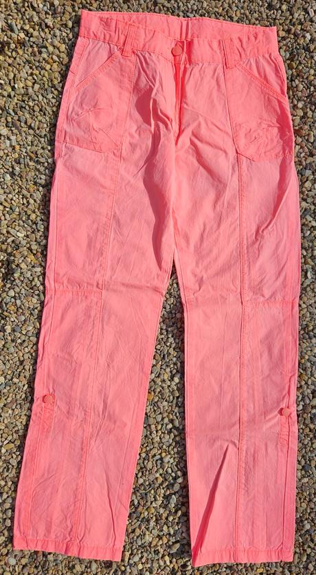 N78	dívčí plátěné roll-up kalhoty vel. 152, yigga,152