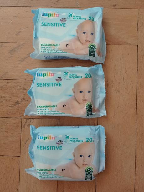 Vlhčené ubrousky lidl lupilu sensitive - 3x,