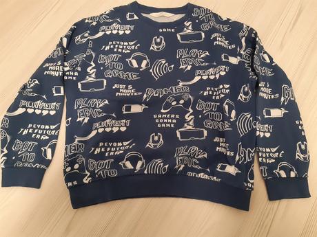 Modrá mikina s potiskem i, h&m,146