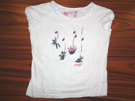 Krásné bílé tričko s kytičkami, wolf,128