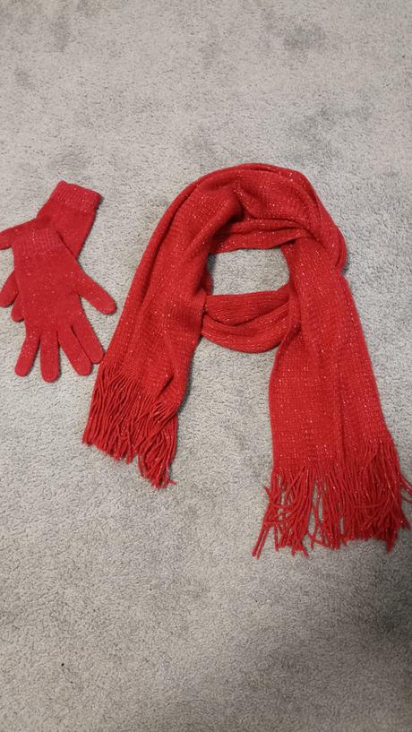 Třpytivá šála a rukavice, xl