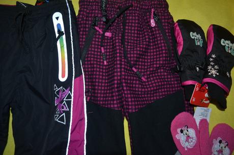 2x oteplené kalhoty kugo,2x rukavice,v.98, kugo,98