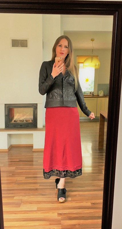 Vínová maxisukně s krajkou, vel m/l, bhs, bhs,l