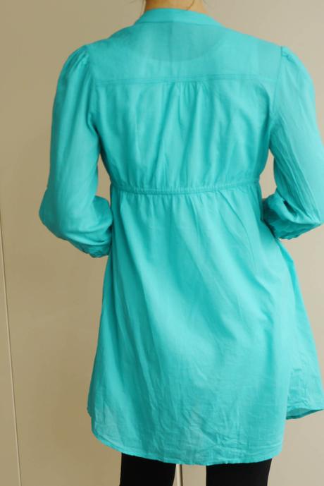 Slaba dlouha tyrkysova bavlnena bluza vel. 34, h&m,34