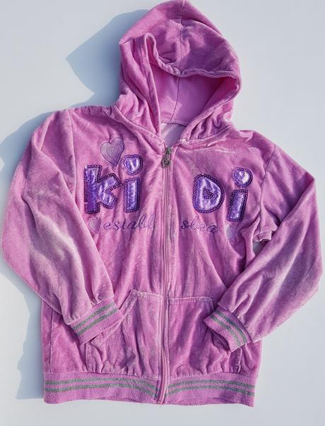 L59 dívčí saténová mikina s kapucí vel. 122, 122