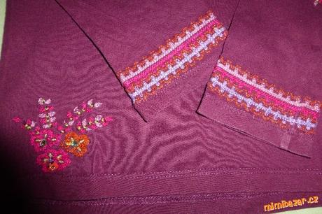 Vínové triko s výšivkou, 116