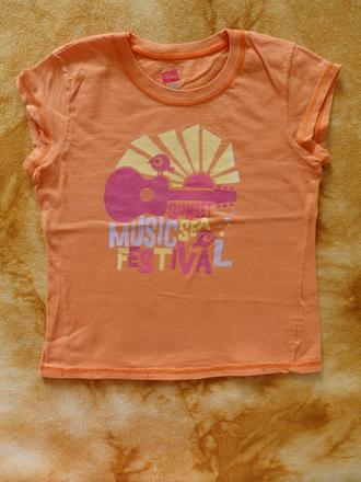 Oranžové tričko s obrázkem, 128
