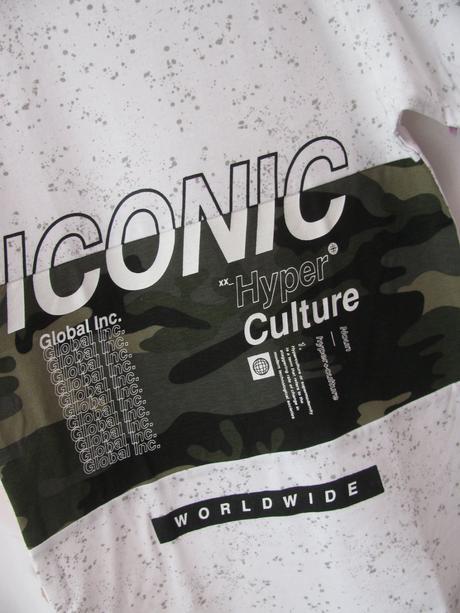 Chlapecké bavlněné tričko s maskáčovým nápisem, primark,128