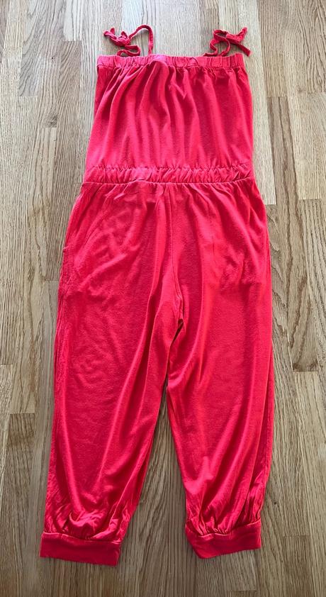 Letní overal h&m červený vel. 134/140, h&m,134