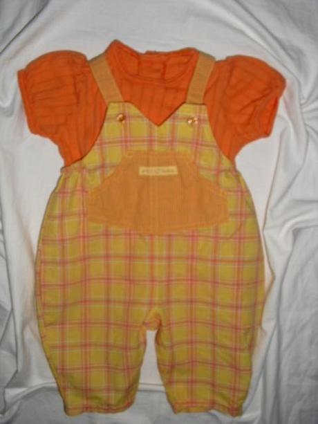 Krásný komplet laclových kalhot a oranž trička, marks & spencer,68