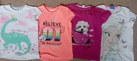 4x tričko zn."disney,girls, biocoton" vel."128", disney,128