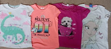 4x tričko zn."disney,girls, biocoton" vel."128", disney,128