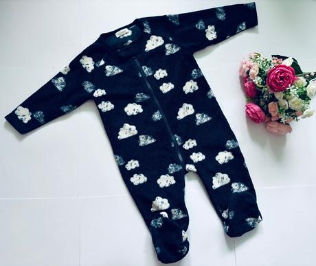 Overalek modro byli flecový - v.6/9 měs, next,74