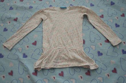 Triko, tunika s potiskem motýlků, třpytky, bavlna, 116