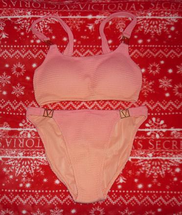 Lososové ombré dvojdílné plavky victorias secret, victoria's secret,s