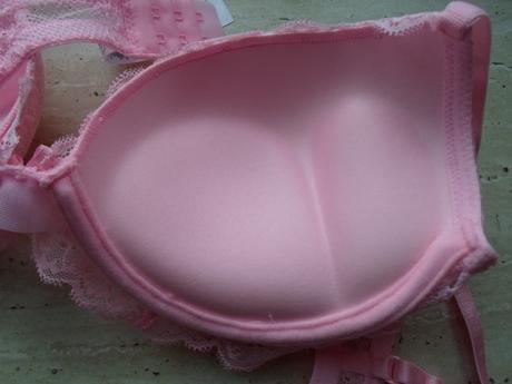 Růžová krajková podprsenka super push 75c, new yorker,75c