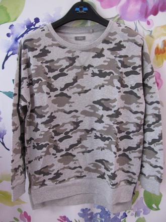 Šedá bavlněná maskáčová mikina, next,146