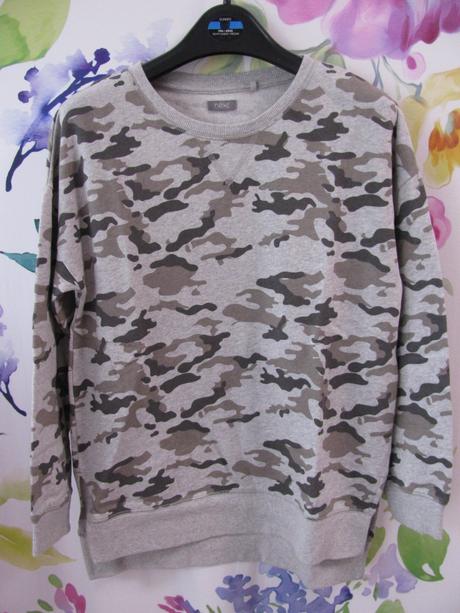 Šedá bavlněná maskáčová mikina, next,146