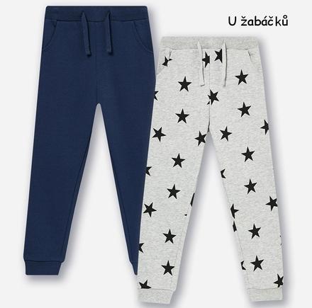 2-pack tepláky hvězdičky tmavé + šedé vel. 128, sinsay,128