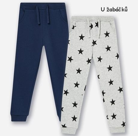 2-pack tepláky hvězdičky tmavé + šedé vel. 128, sinsay,128