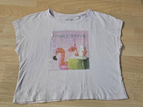 Tričko crop top flitry růžové reserved, reserved,140