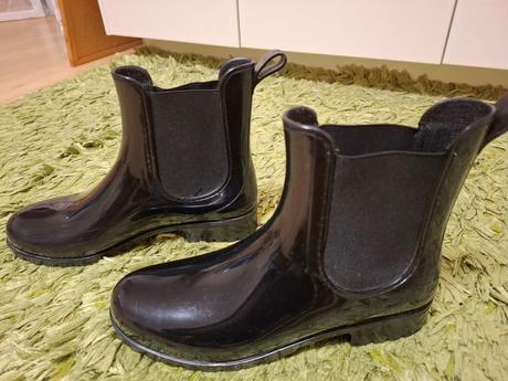 Černé nižší dámské holínky, vel. 39, 39