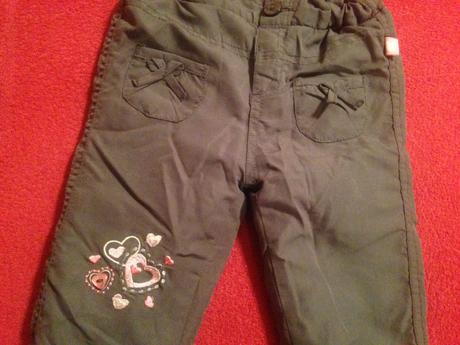 Dívčí zateplené kalhoty srdíčka, okay,68
