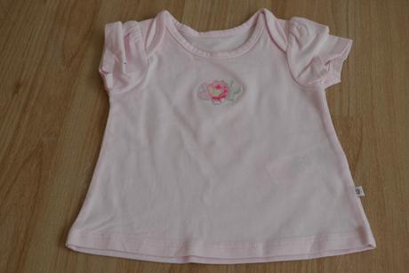 Ruzove tricko s vysivkou ruzicky 56- 62, 56